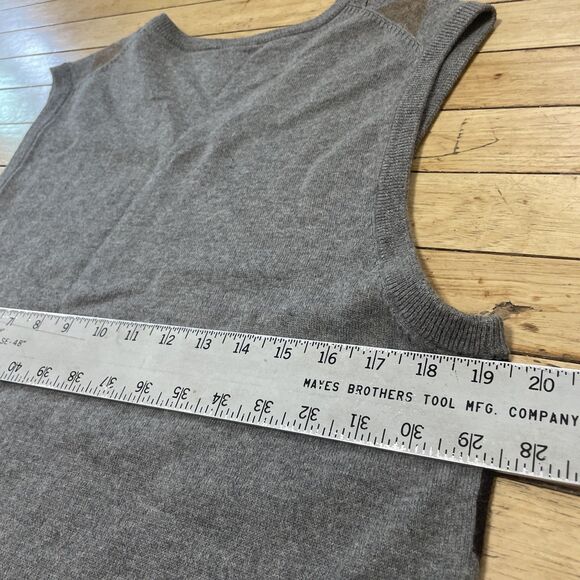 GAP Argyle Sweater Vest Wool Blend Men S Gray Brown Knit V Neck Pullover S 38" - Picture 7 of 16